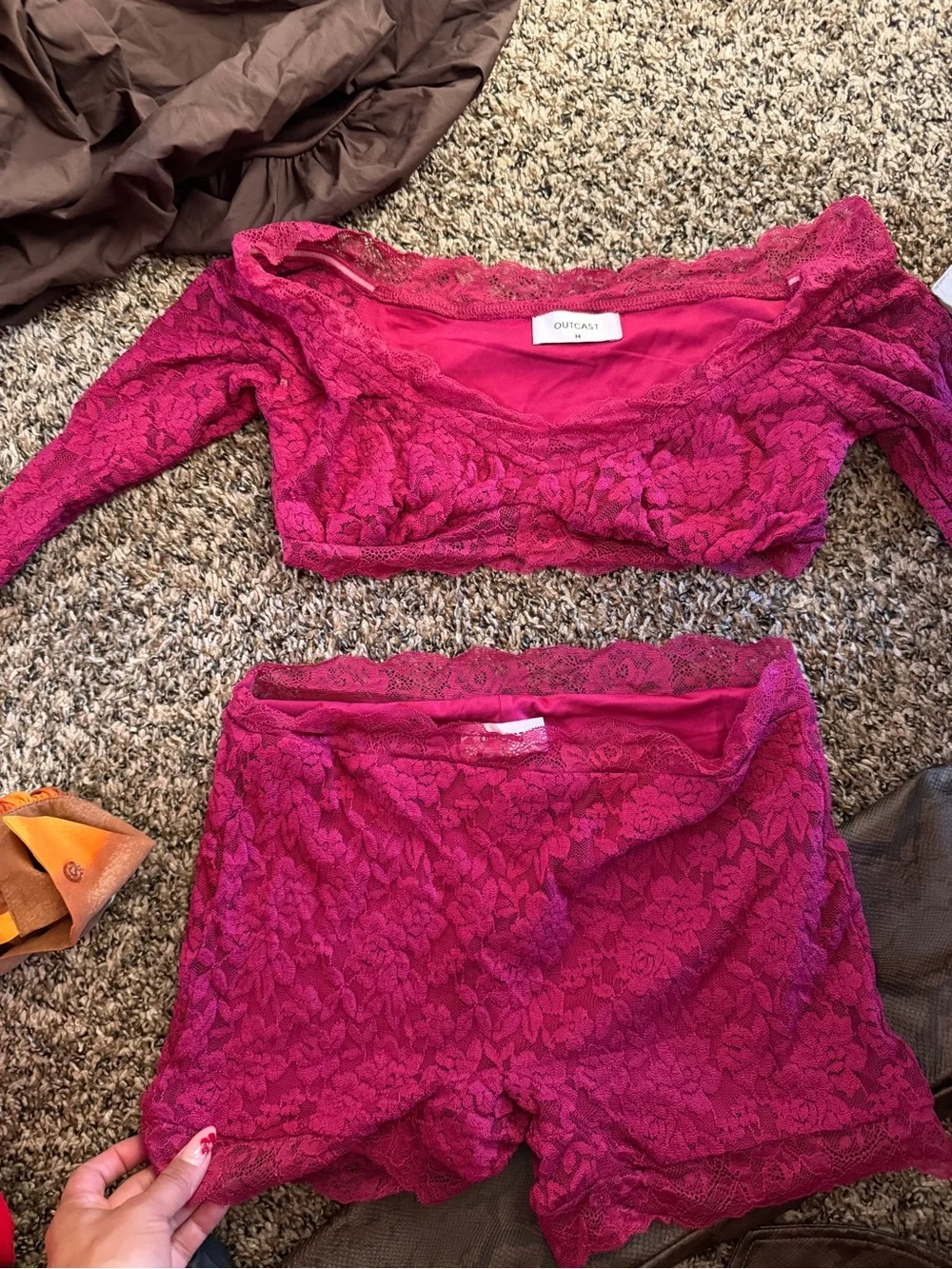 Lace Mini Skirt in Deep Wine - Women’s Sexy Mini